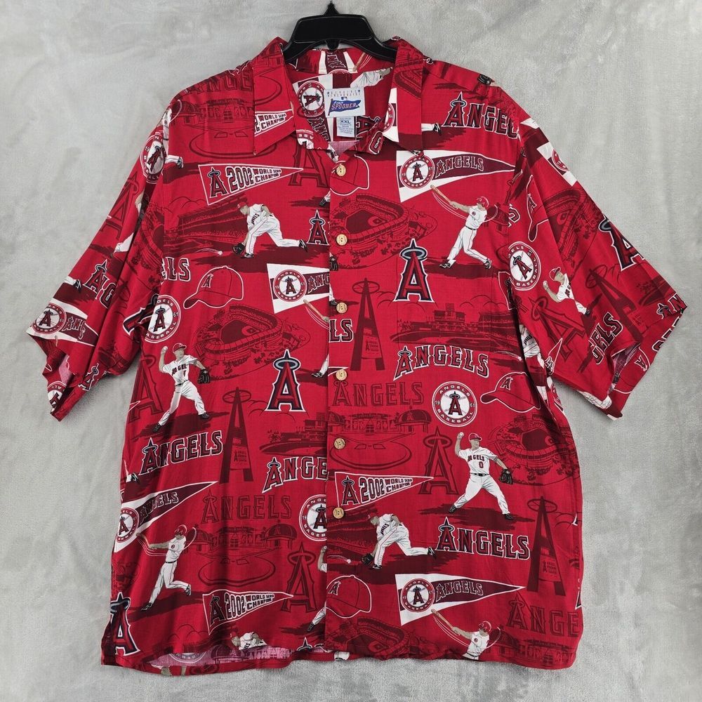 REYN SPOONER Anaheim Angels Baseball World‎ Series Hawaiian Shirt Mens size 2XL
